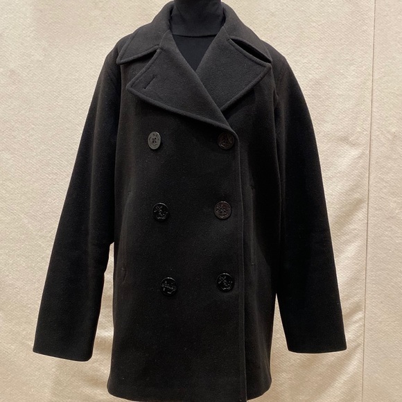 J Percy Jackets & Blazers - Black Merino Wool Pea Coat.
